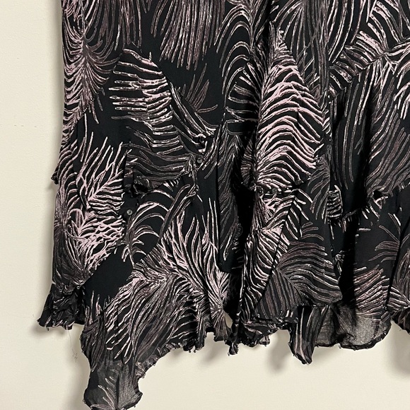 Tropical Print tiered, layered skirt with sequin detail through the bottom, midi - Picture 6 of 8